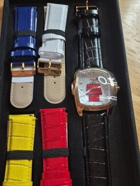 Invicta Ladies Black and Gold Watch with Interchangeable Colorful Straps